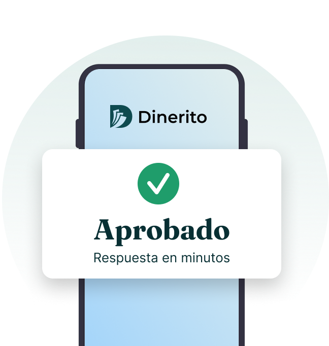 Solicitud aprobada en la aplicación móvil de Dinerito